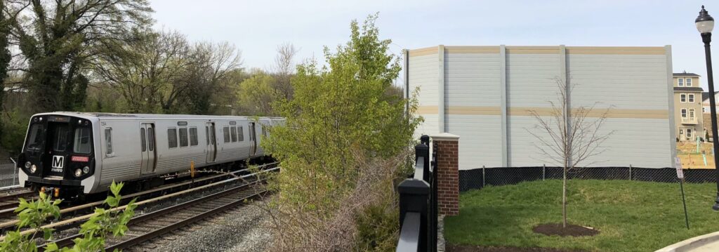 AIL Sound Wall protects residential development from rail noise in College Park, MD