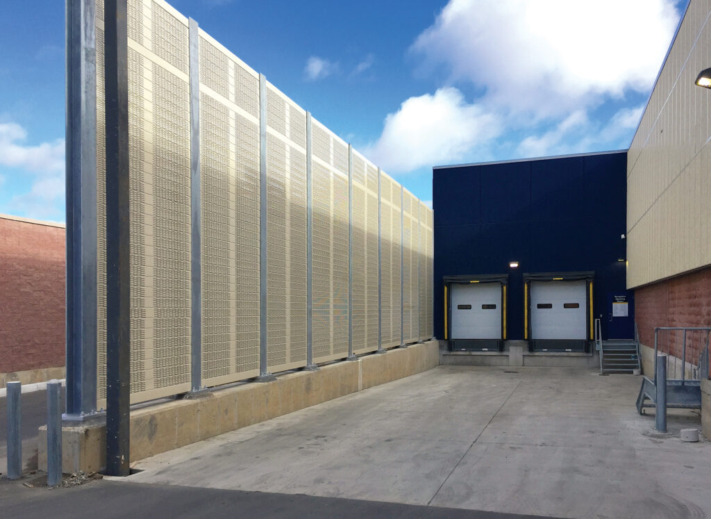 Depot and loading dock sound walls